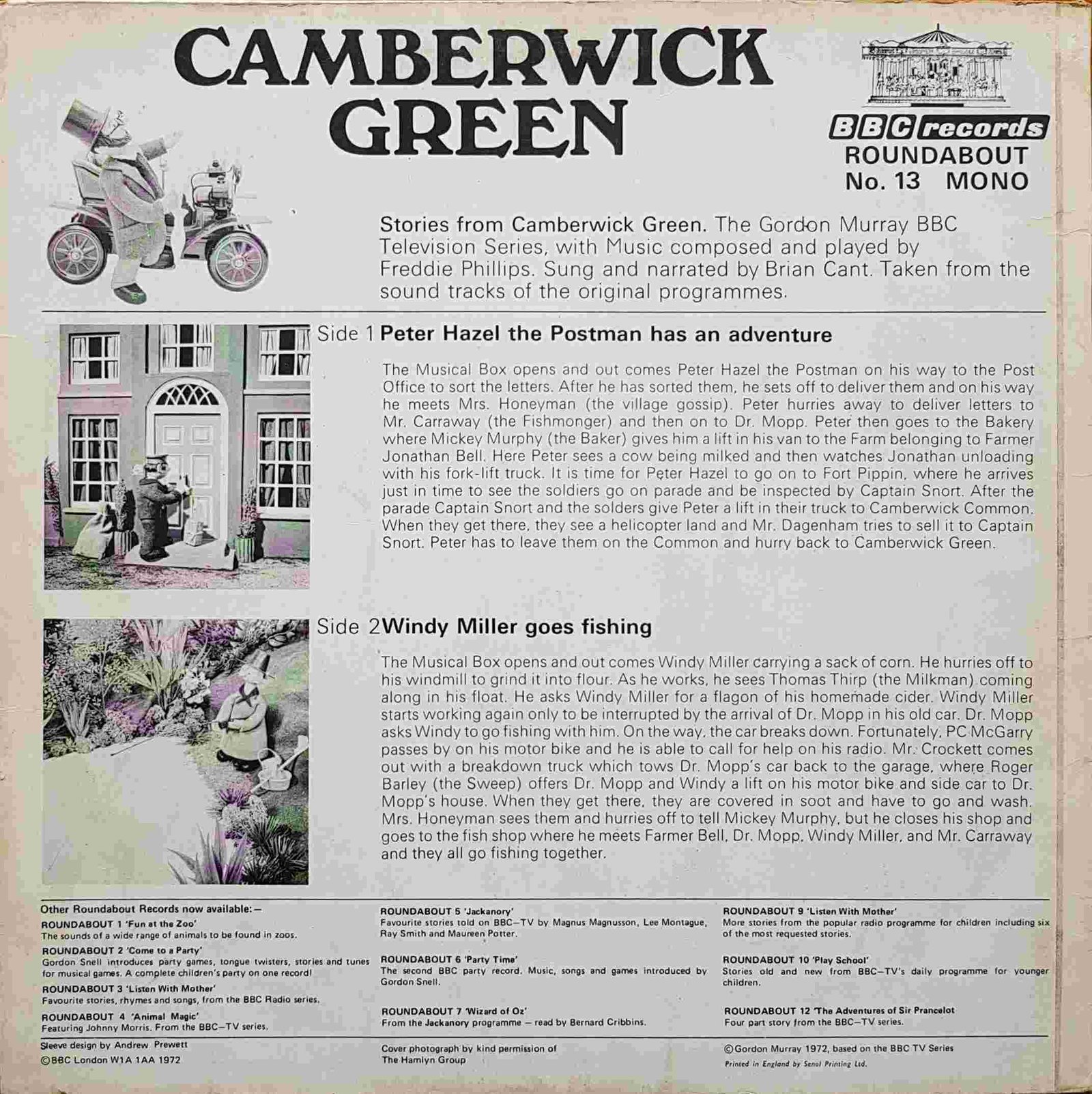 Picture of RBT 13 Camberwick Green by artist Brian Cant / Freddie Phillips from the BBC records and Tapes library